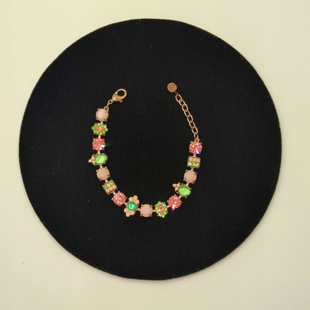 Pink and Green Crystal Bracelet